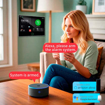 7 Inch Touchscreen 4G WiFi GSM Wireless Home Alarm System