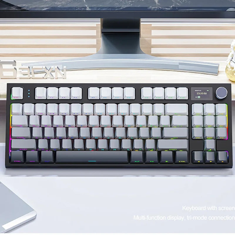 Metal Knob Mechanical Keyboard with 2.4G Dongle