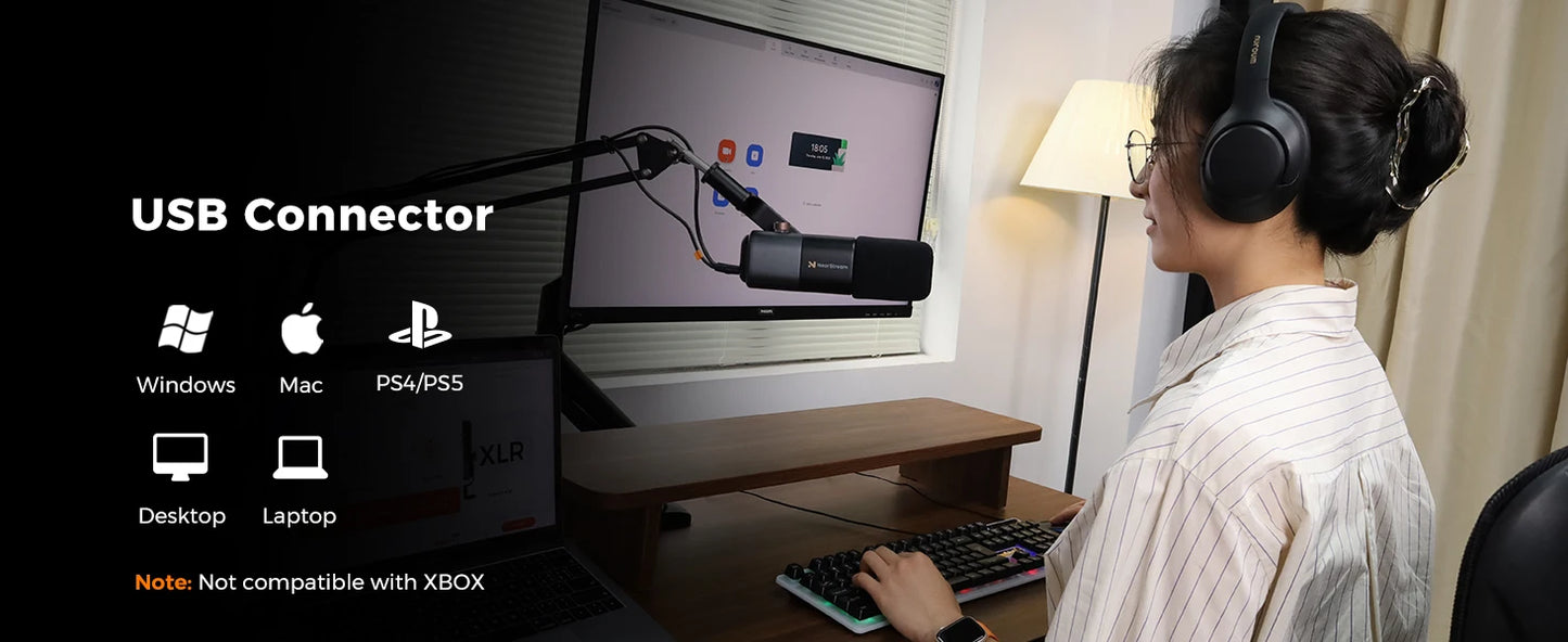 Professional USB XLR Mic Kit for Gaming and Podcasting