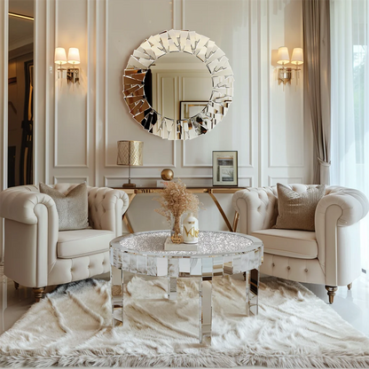 Modern Mirrored Side Table with Stylish Glass Surface