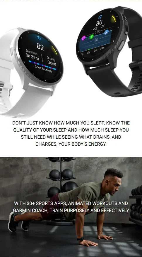 Garmin Venus 3 Smart Fitness Watch with HRV Tracking and GPS Running Mode