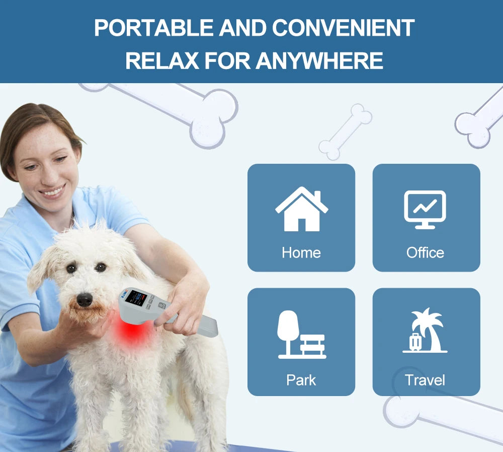 White Portable Pain Relief Cold Laser Machine for Pets