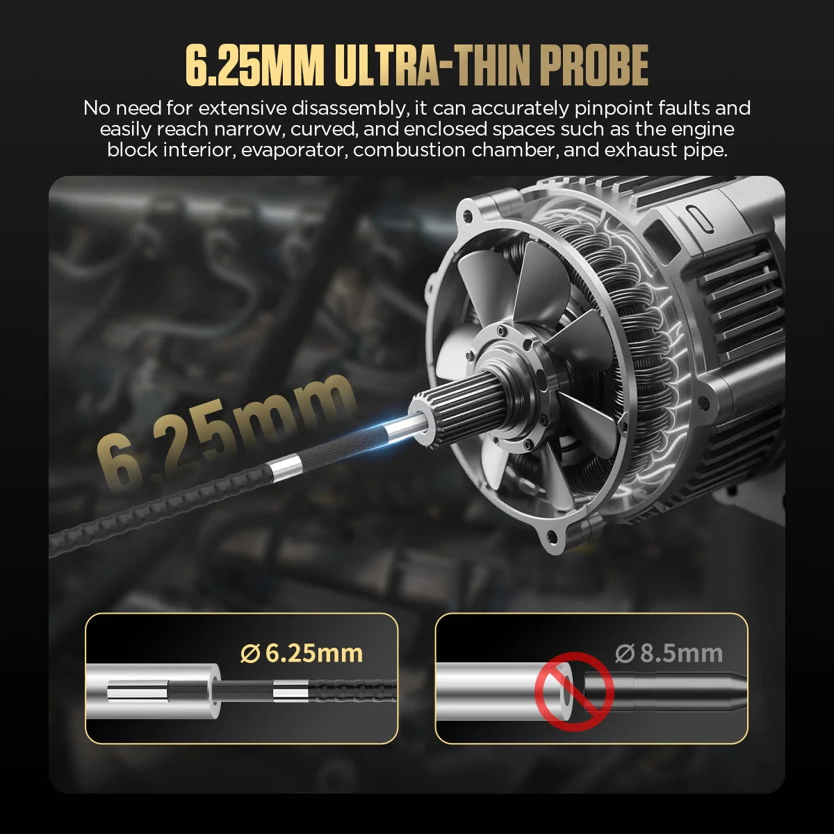 1080p Automotive Endoscope Camera with 360 Degree Rotation