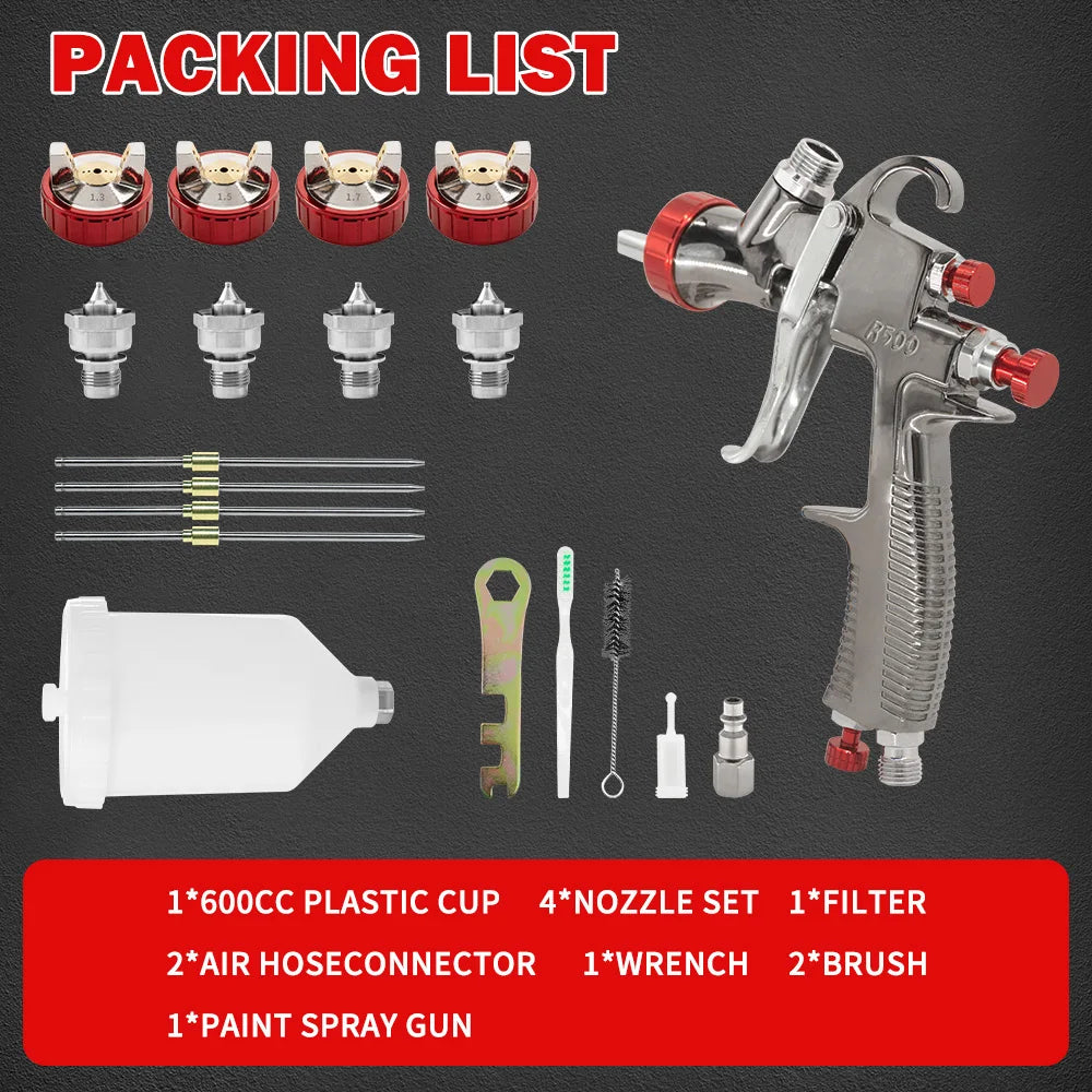 LVLP R500 Automotive Paint Spray Gun Kit 1.3-2.0mm