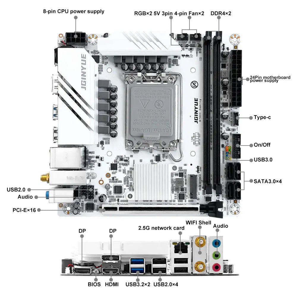 B760i LGA 1700 Motherboard for 12th & 13th Gen Intel CPUs