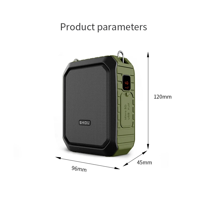 Portable Voice Amplifier with Microphone Bluetooth Speaker Green