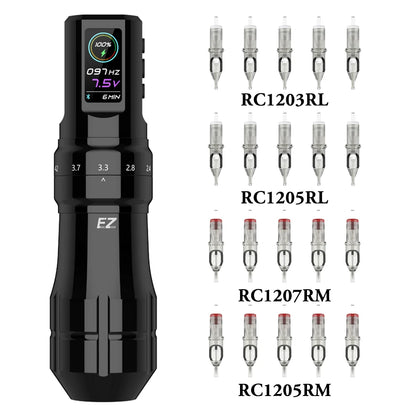 Portable Rechargeable Tattoo Pen Kit 50pcs Black