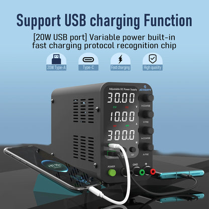 60V 5A DC Bench Power Supply with Adjustable Output