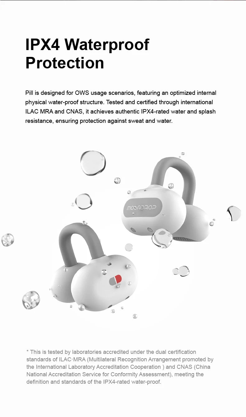 Open-Ear Clip Headphones with Waterproof Design and Long Battery