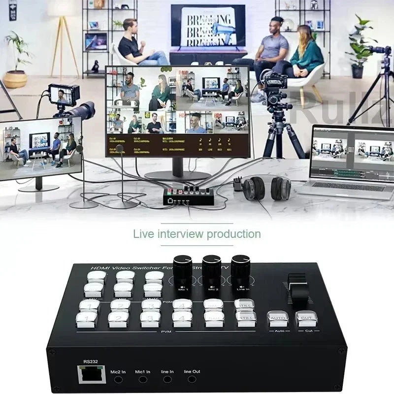 4-Channel HDMI Video Mixer Switcher with 1080p Live Streaming