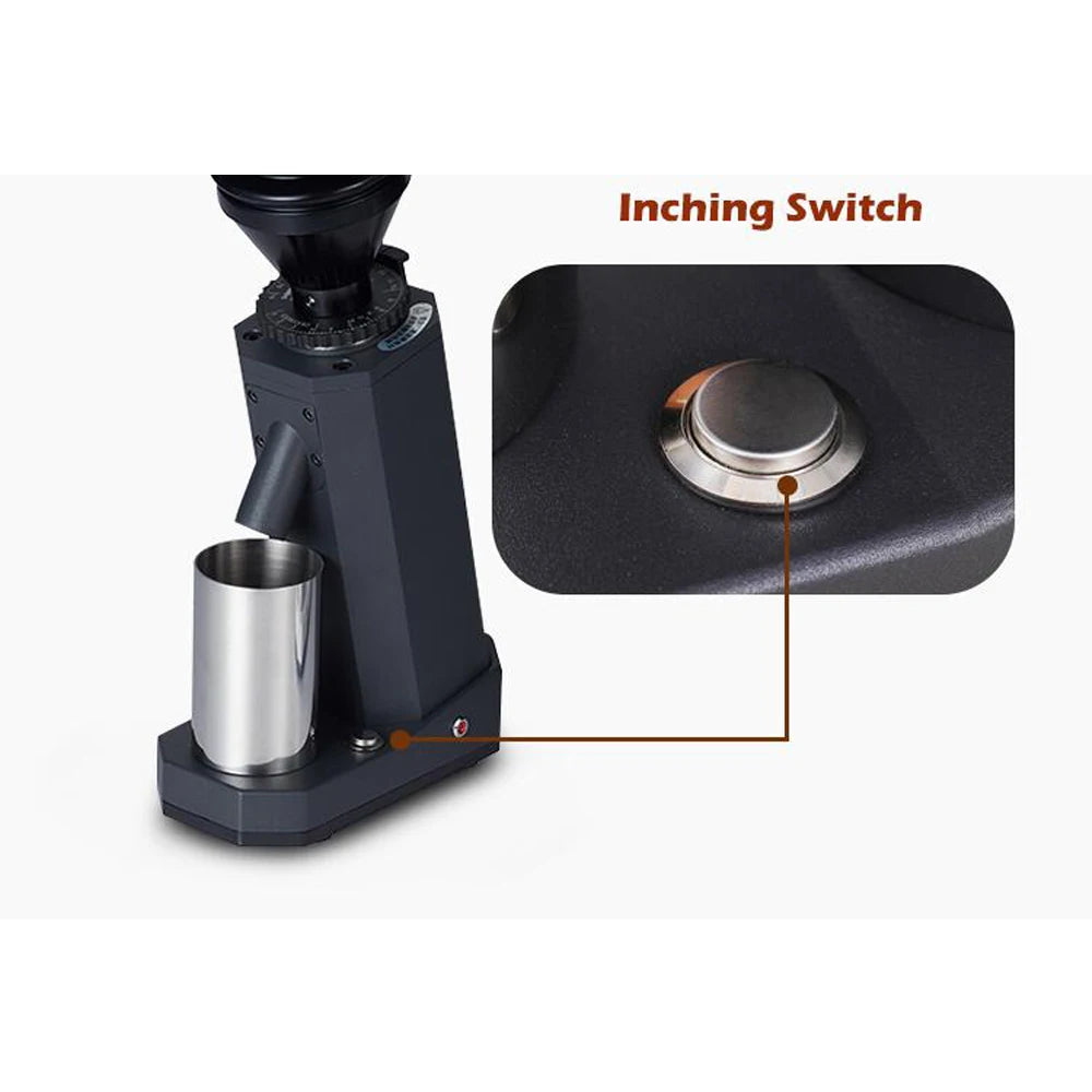 Black 40mm Stainless Steel Burr Coffee Grinder Cylindrical