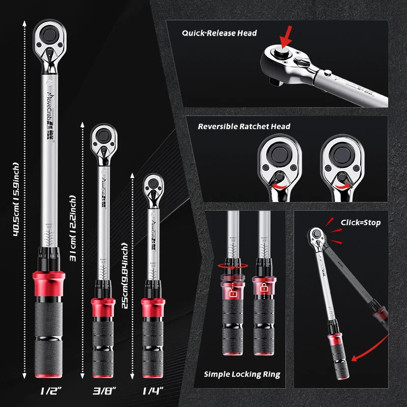 Adjustable Torque Wrench Kit 4-165 Ft.lb for Vehicles