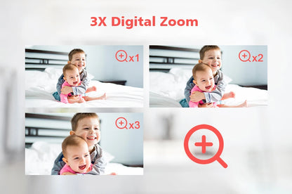 5 Inch Baby Monitor Camera 2-Way Audio 3X Zoom