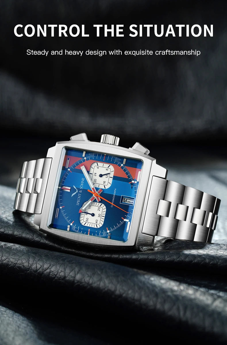 Stylish New Color-2 Stainless Steel Chronograph Watch