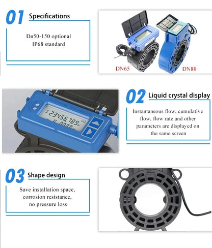 DN80 Ultrasonic Flow Meter with RS485 Remote Monitoring