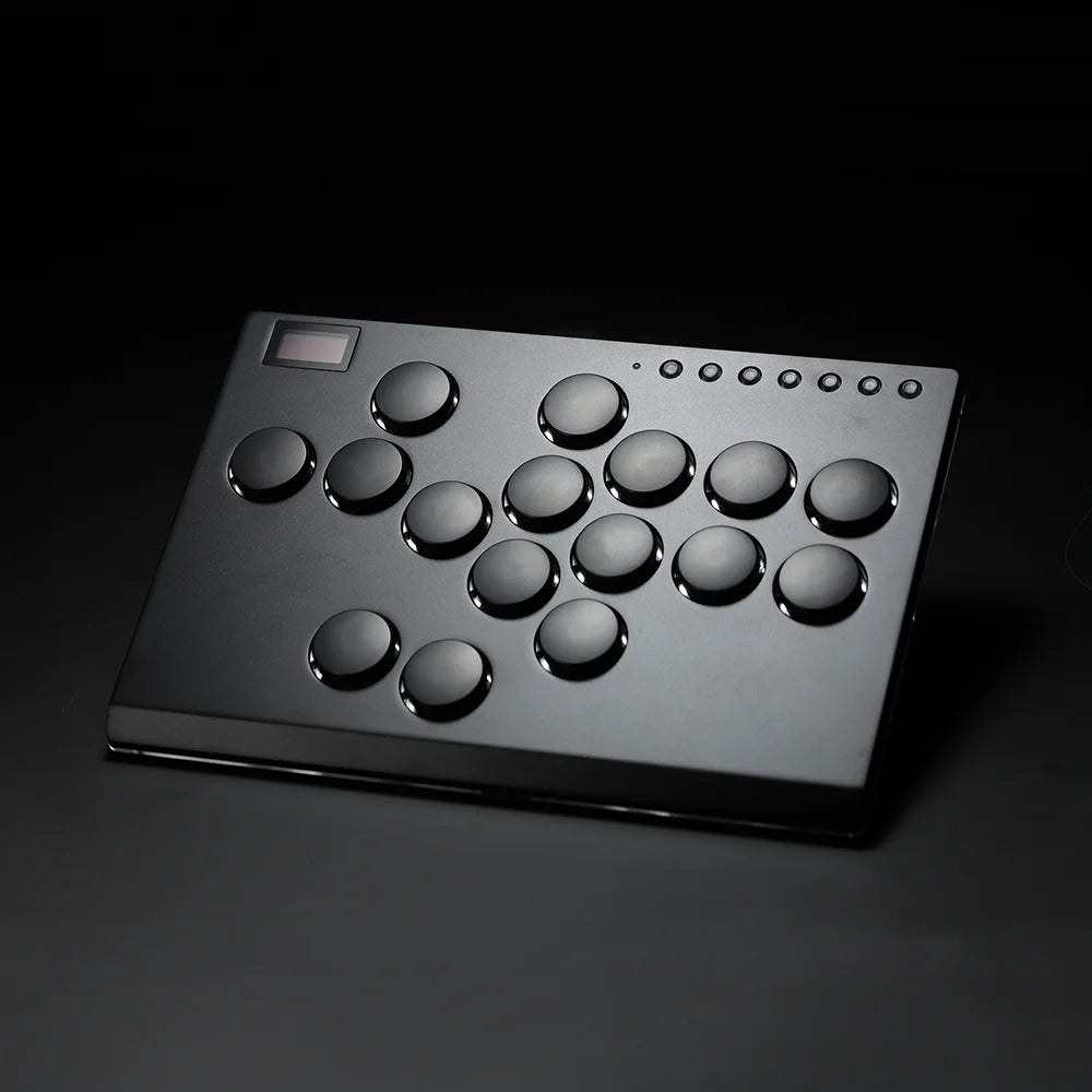Large Metal Leverless Arcade Fight Stick Controller Black