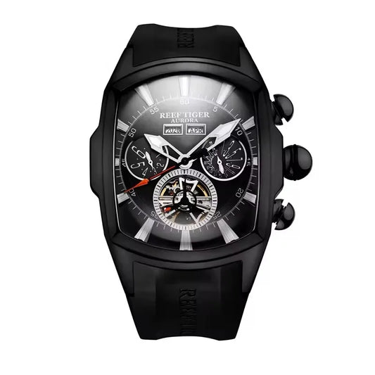 Men’s Multifunction Automatic Tourbillon Watch Stainless Steel