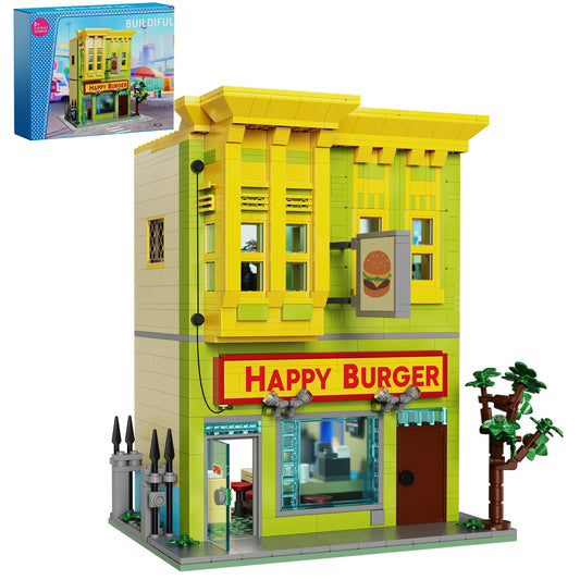 1018-Piece Street View Burgers Store Block Set