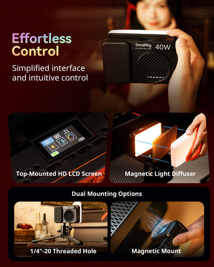 RGB Mini LED Video Light 4800mAh 14 Lighting Effects