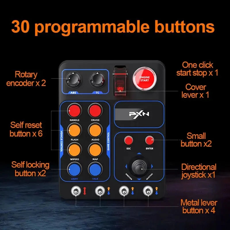 PXN Racing Simulator Control Box with RGB Lighting