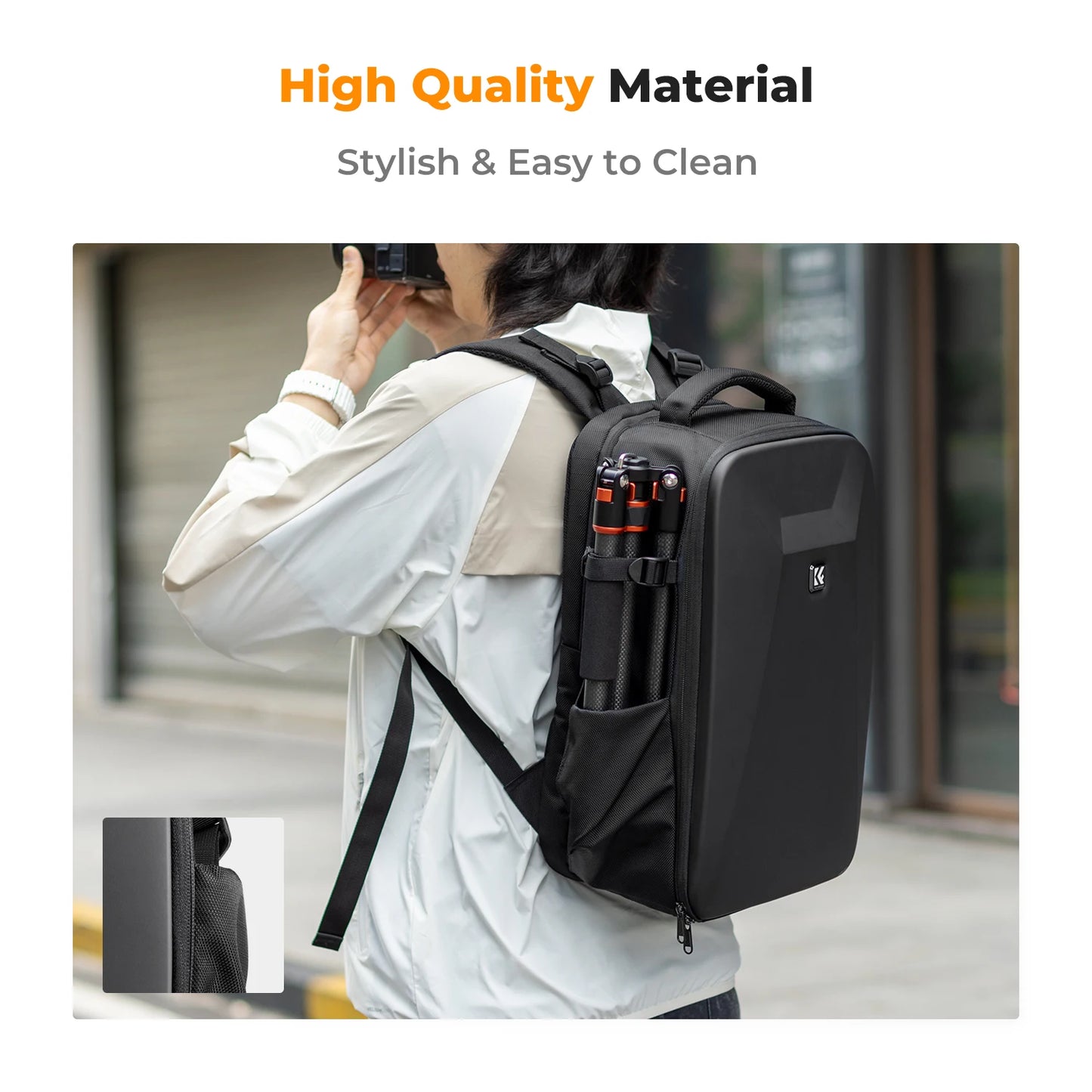 Waterproof 22L Camera Backpack Gray – Large Travel Photography Bag