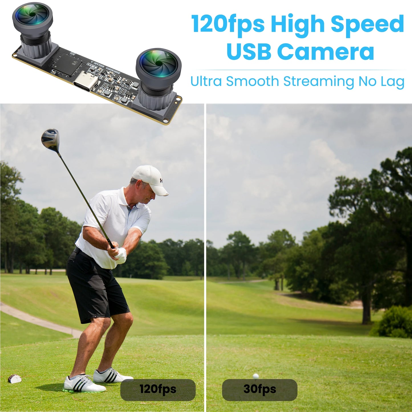 1200P USB Stereo VR Camera 120FPS Global Shutter