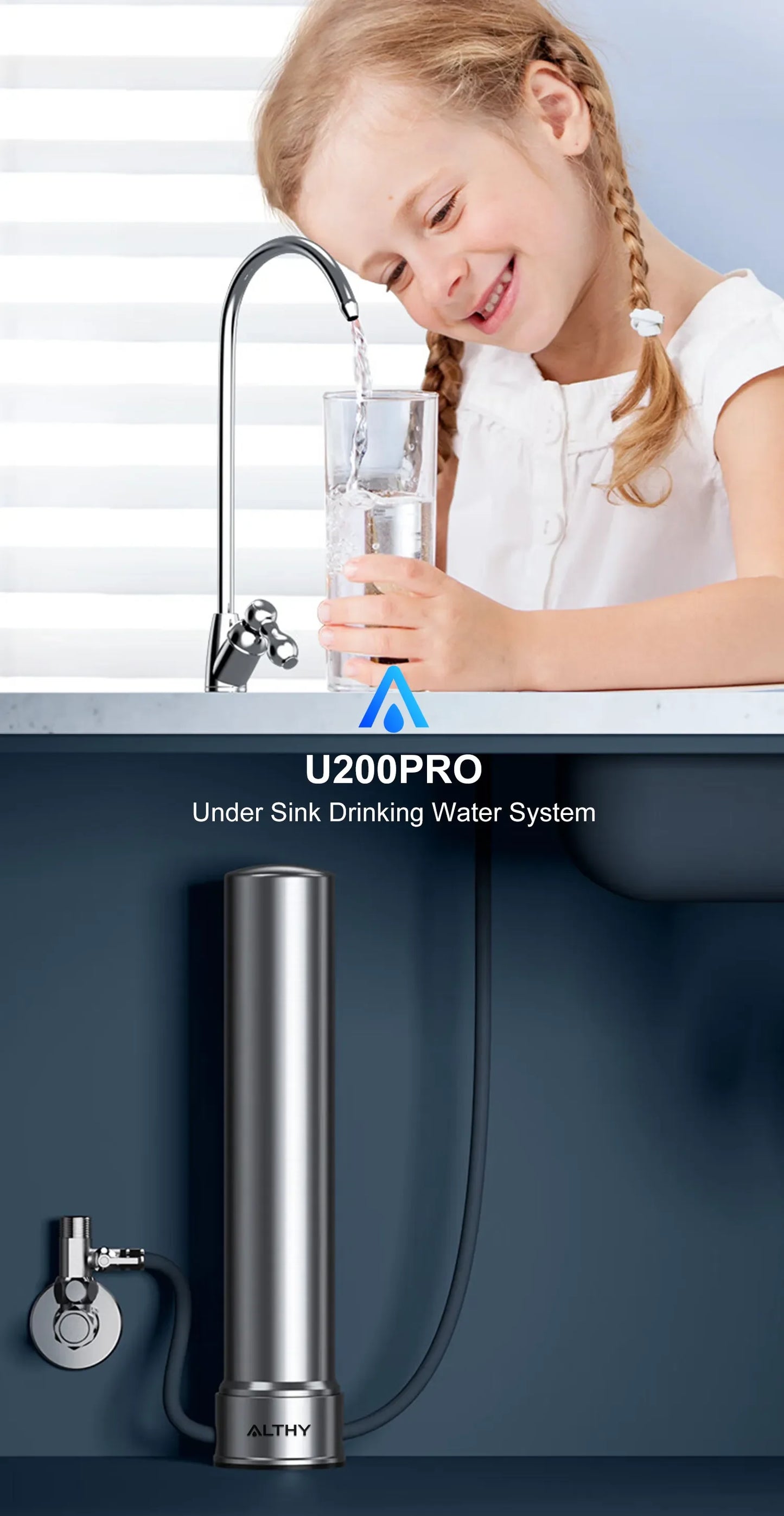 Stainless Steel 5 in 1 Under Sink Water Filter