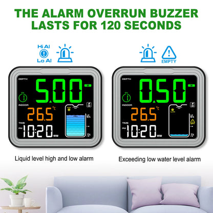8in1 Wireless Tank Level Monitor with Alarm & LCD Display