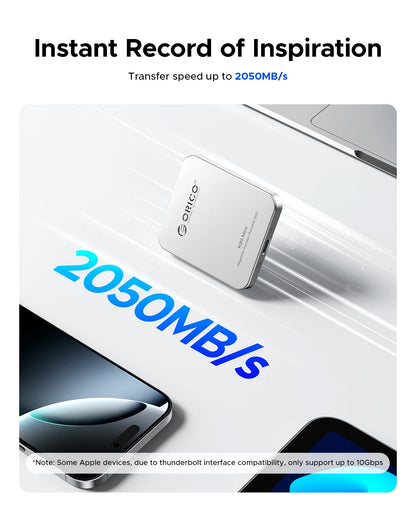 Orico Silver 2TB Portable Solid State Drive High Speed Storage