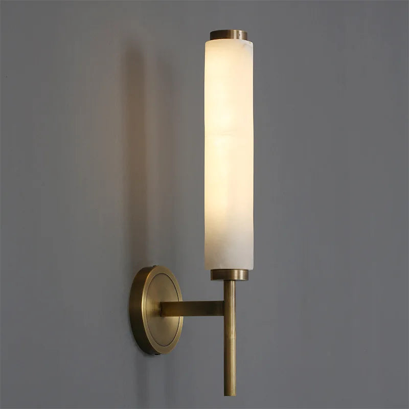 2 Piece Gold Marble Warm LED Wall Sconce 3000K