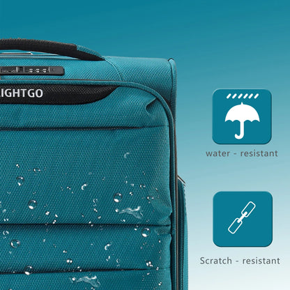 24 Inch Blue Check-In Luggage with 8 Silent Wheels
