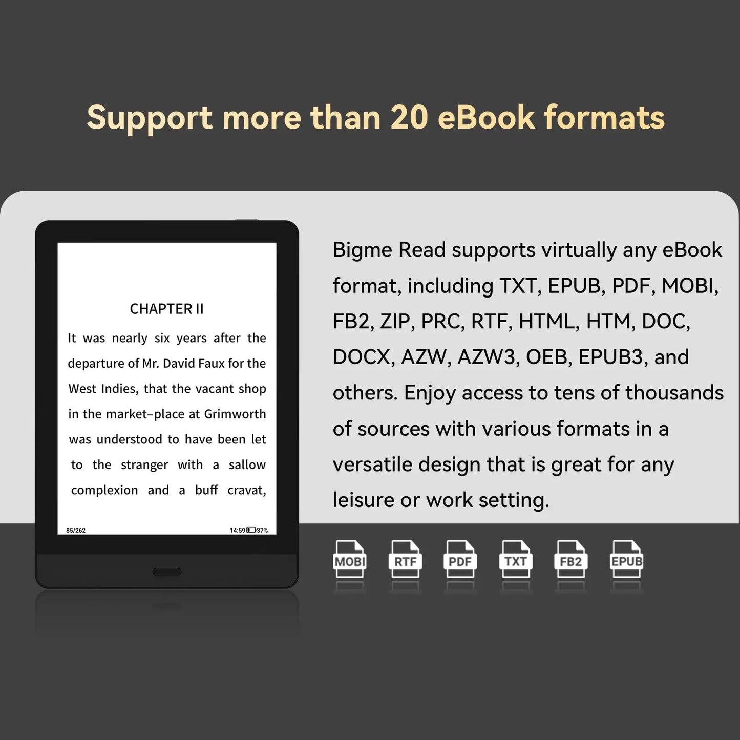 Lightweight 6 Inch Android eBook Reader with Eye Friendly Display