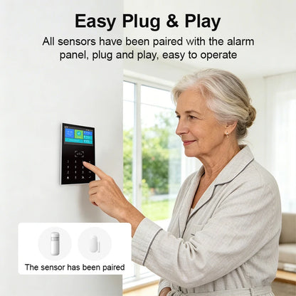 4.3 Inch Smart WiFi GSM Burglar Alarm with Temperature Display