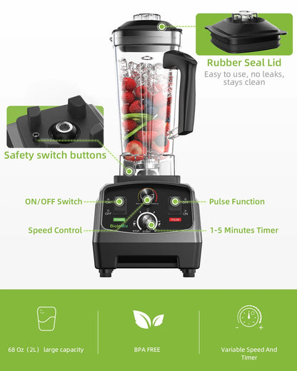 2200W Heavy Duty Blender with 500ml Dry Jar
