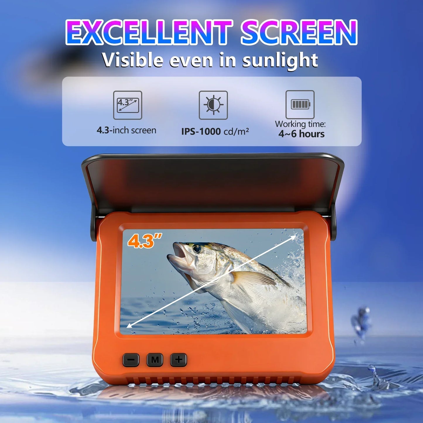 4.3 Inch Underwater Fishing Camera 15m Cable Video Recorder