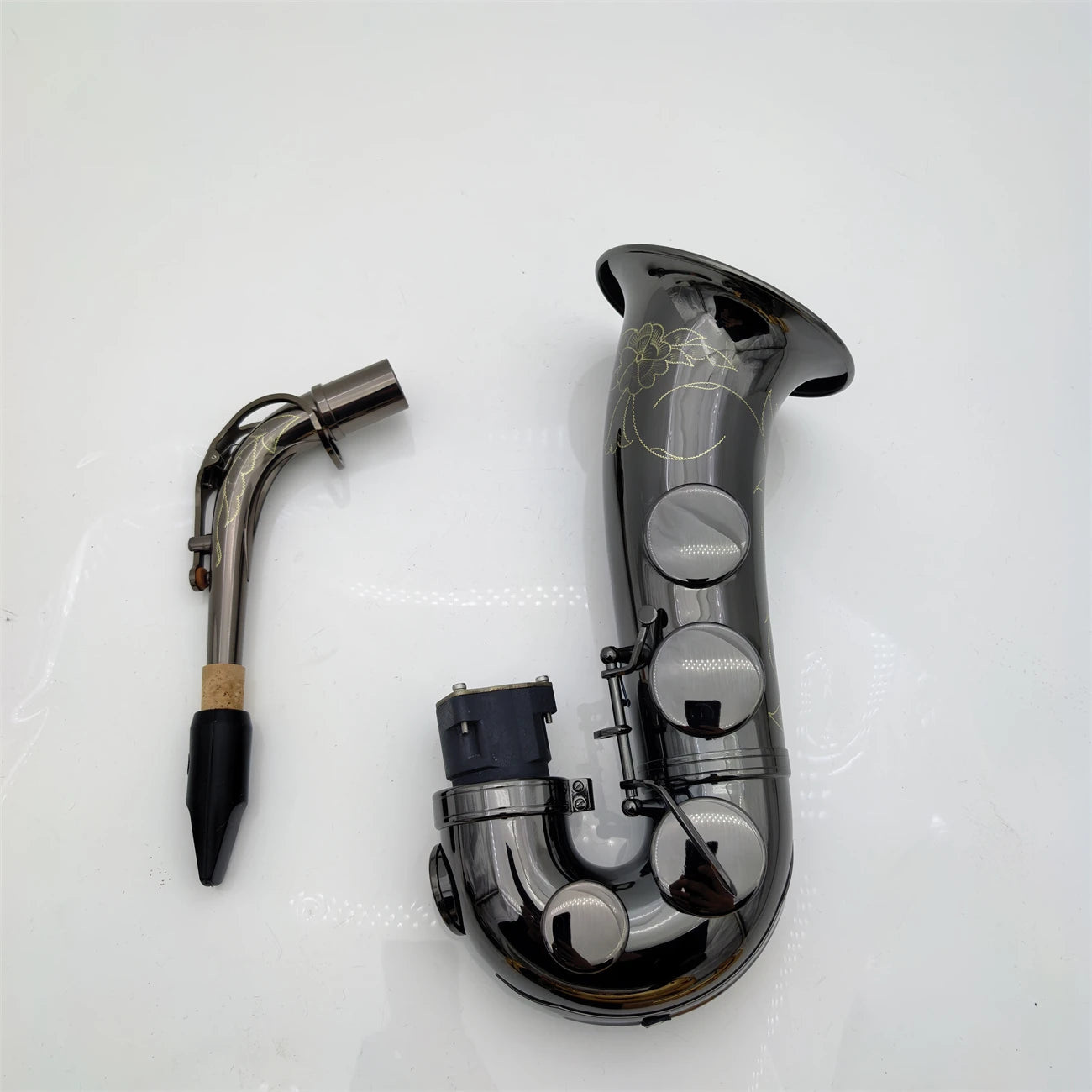 Professional Alto Saxophone Bend Pipe Kit with Leather Case