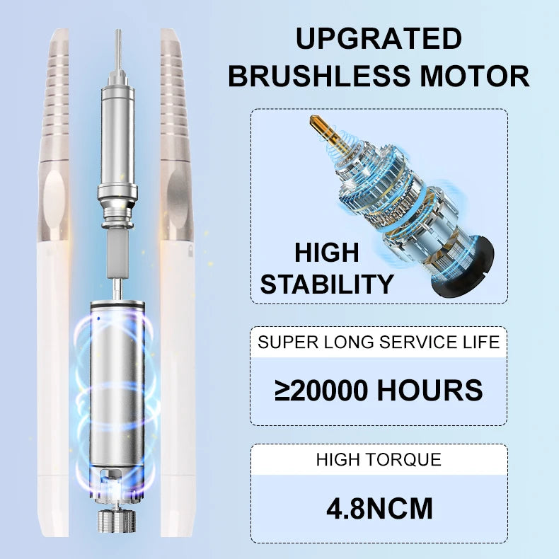 Powerful Nail Cleaner with Brushless Drill Pink