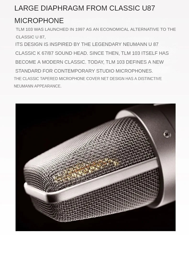 Professional Condenser Studio Microphone for Recording Gold