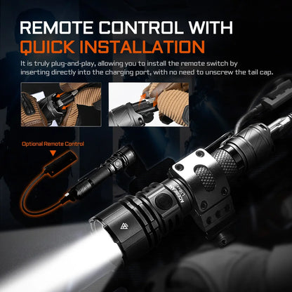 3000LM Tactical Flashlight 713m Long Range Black 6500K