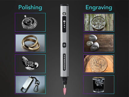 Cordless Rotary Engraving Pen with 42 Bits Ultra Black