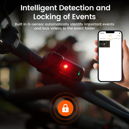 Rechargeable Bicycle Taillight with Wide Angle Loop Recording