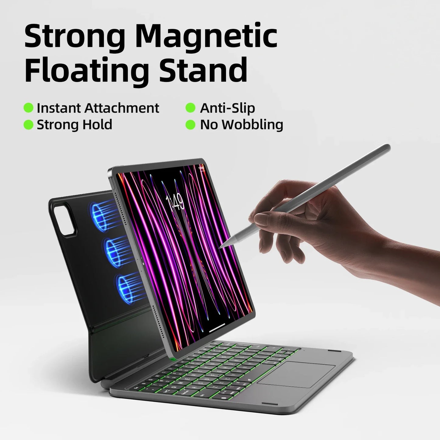 Bluetooth Magic Keyboard Case for iPad Air 13 M2 with Trackpad