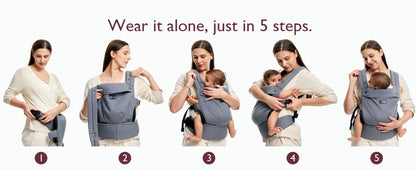 Adjustable Infant Toddler Carrier Breathable Gray