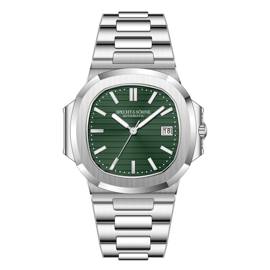Classic 40MM Silver Green Men’s Mechanical Watch