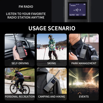 Walkie Talkie with Color Screen 5W Power 6km Range