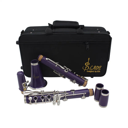 Purple Bb Clarinet 17 Key Woodwind Instrument with Case
