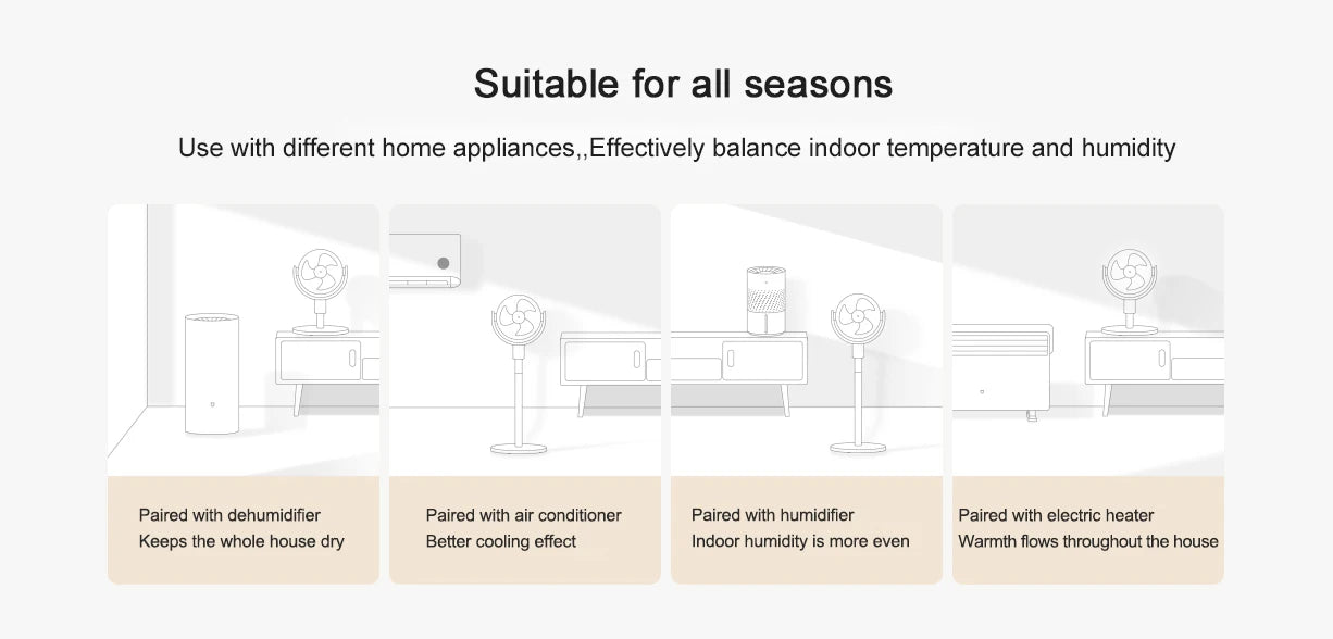 Retractable Cordless Circulating Fan with App Control