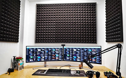 24 Pcs Black Studio Acoustic Foam with Tapes 5cm Thick