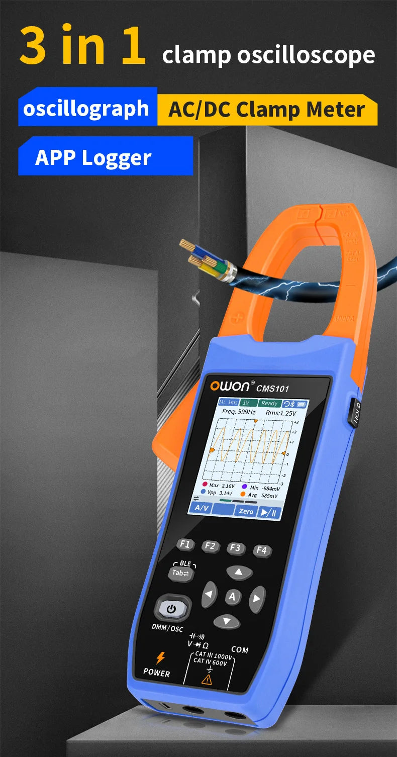 Digital Clamp Ammeter 1000A AC DC Multimeter