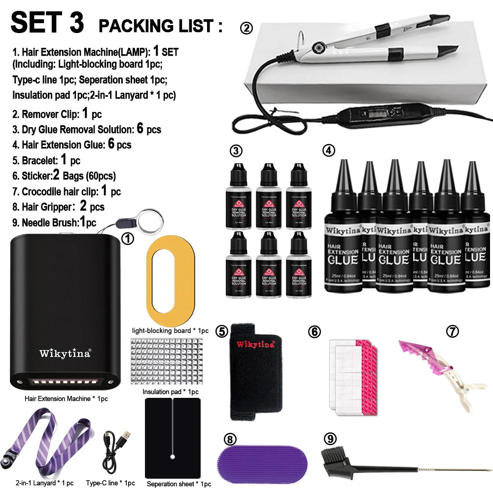 Advanced Hair Extension Kit with UV Machine